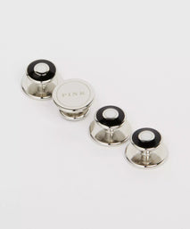 Silver Anodised Target Enamel Shirt Studs