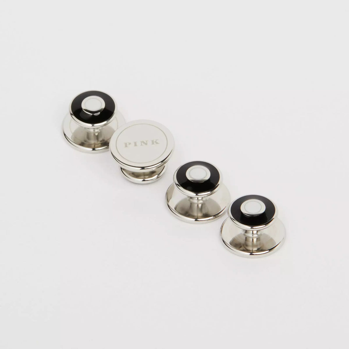 Silver Anodised Target Enamel Shirt Studs