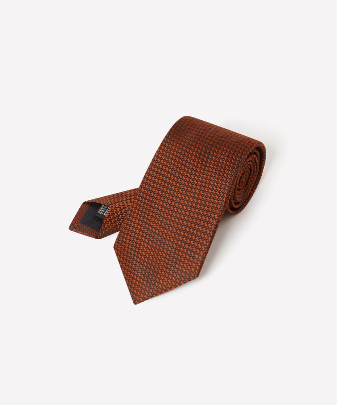 Brick Tonal Textured Woven Silk Tie