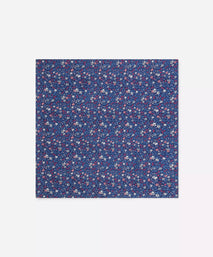 Blue & Pink Small Floral Silk Printed Pocket Square