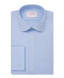 Pale Blue Slim Fit Double Cuff Ramses Poplin Formal Shirt