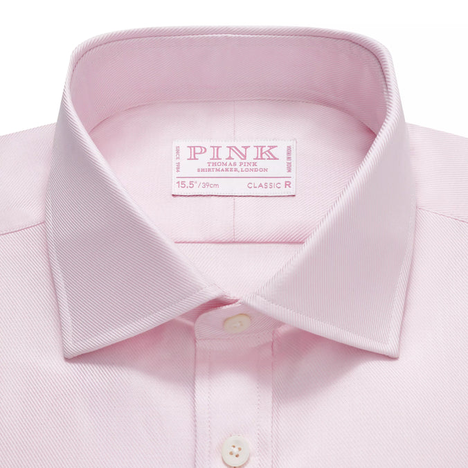 Pale Pink Classic Fit Double Cuff Royal Twill Formal Shirt