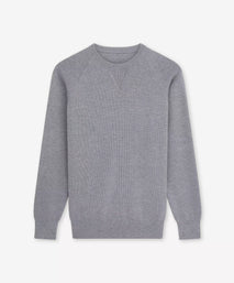 Grey Knitted Crew Neck Sweatshirt