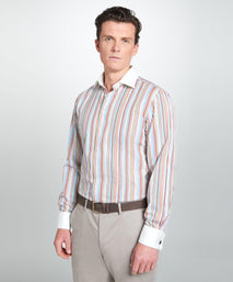 Multicolour Slim Fit Multi Bengal Stripe Formal Shirt