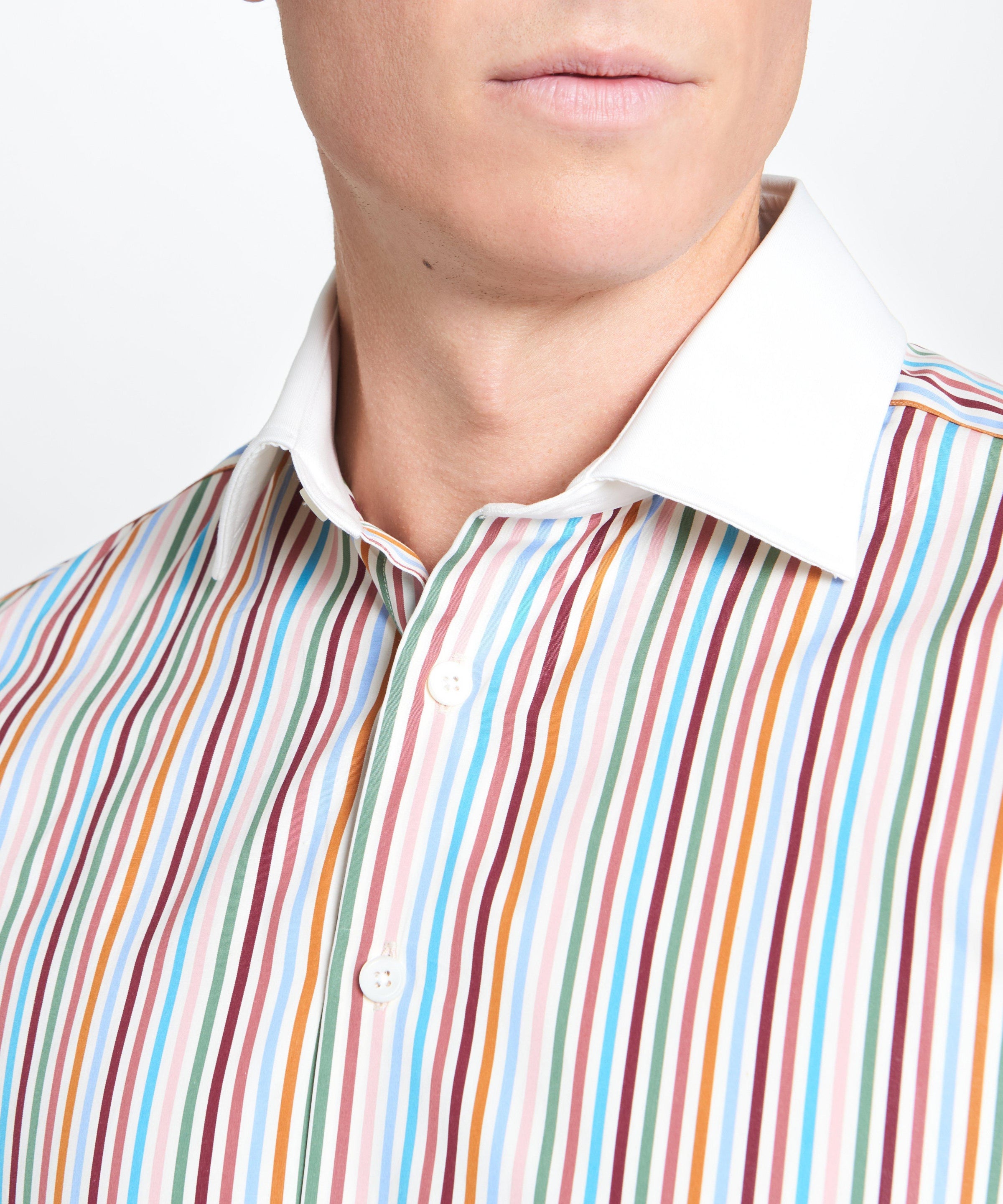 Multicolour Slim Fit Multi Bengal Stripe Formal Shirt