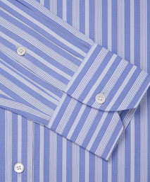 Pale Blue & Blue Classic Fit Formal Bedford Stripe Shirt