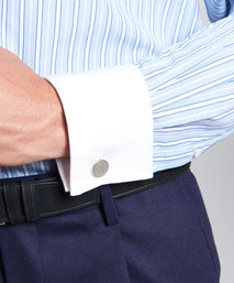 Pale Blue & Blue Classic Fit Double Cuff Bloomsbury Stripe Formal Shirt