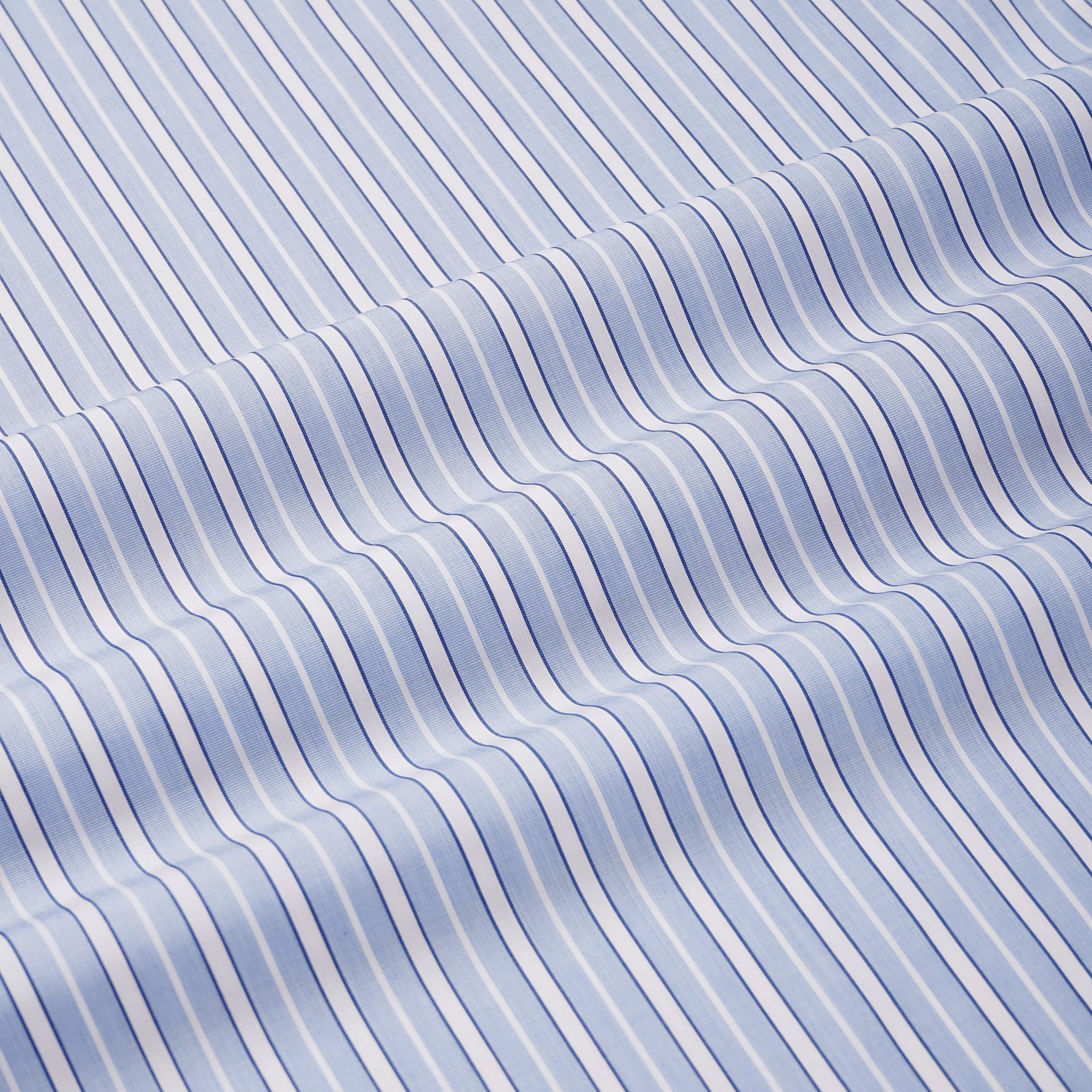 Pale Blue & Blue Classic Fit Double Cuff Bloomsbury Stripe Formal Shirt