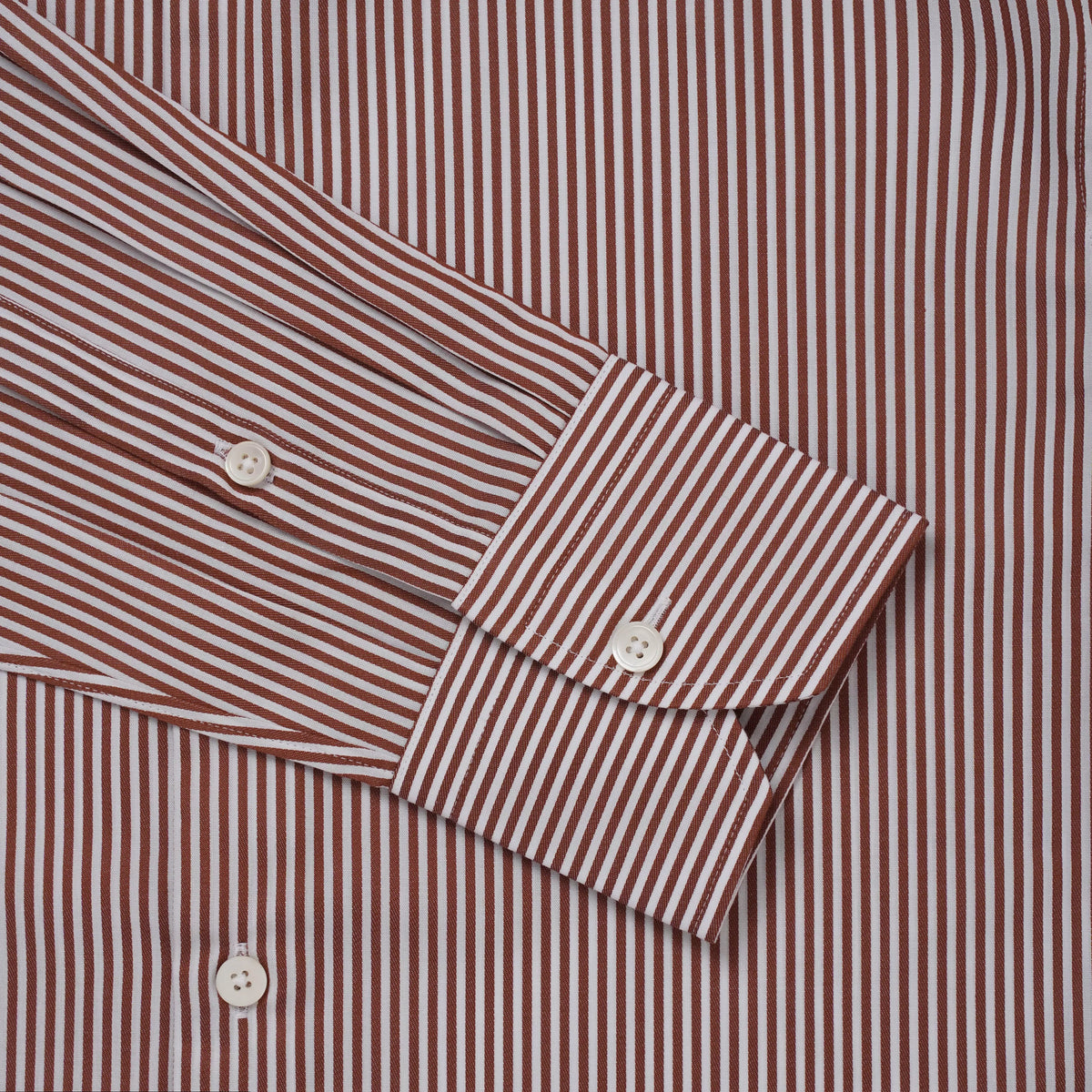 Brown & White Tailored Fit Capri Stripe Shirt Formal Shirt