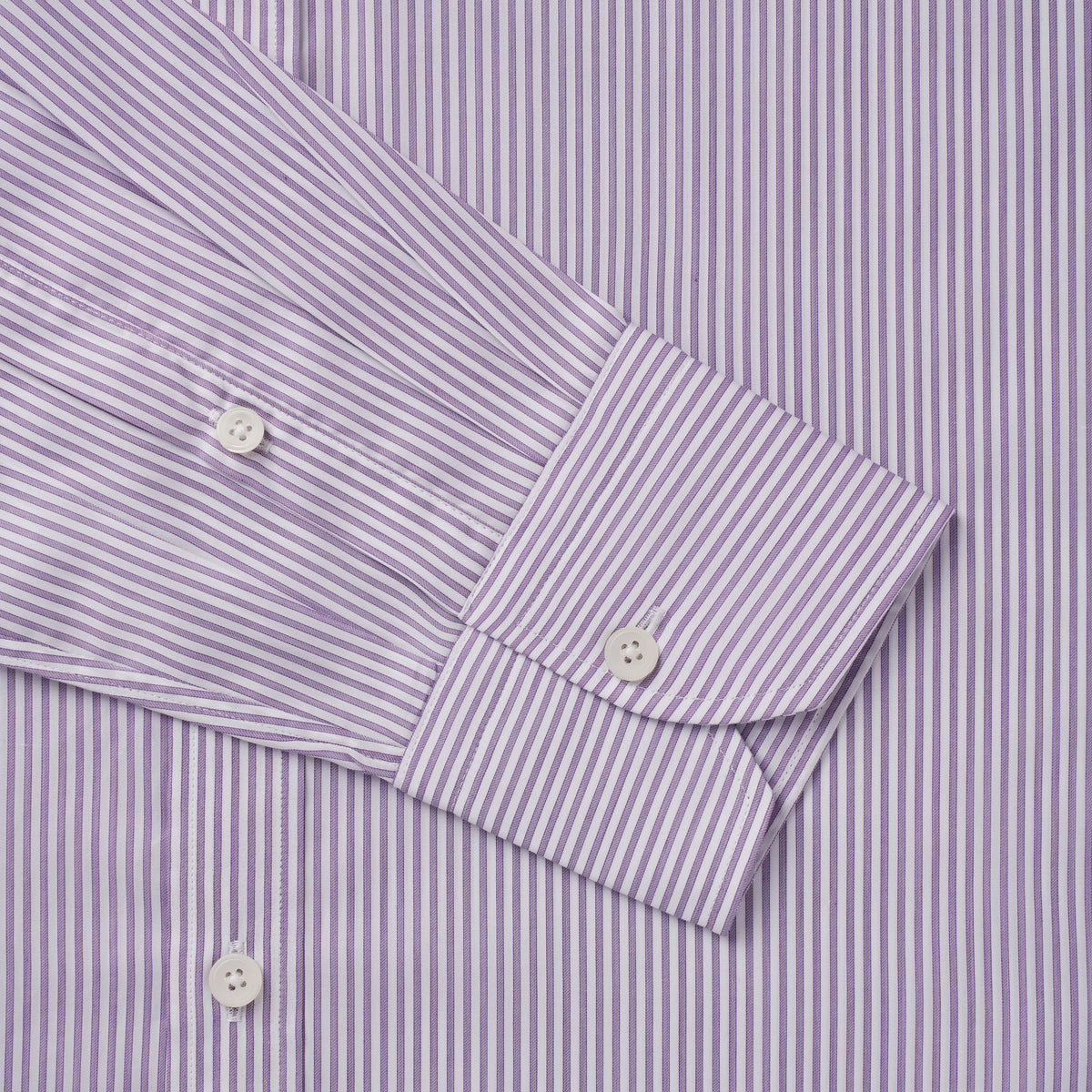 Purple & White Slim Fit Piumino Twill Stripe Formal Shirt